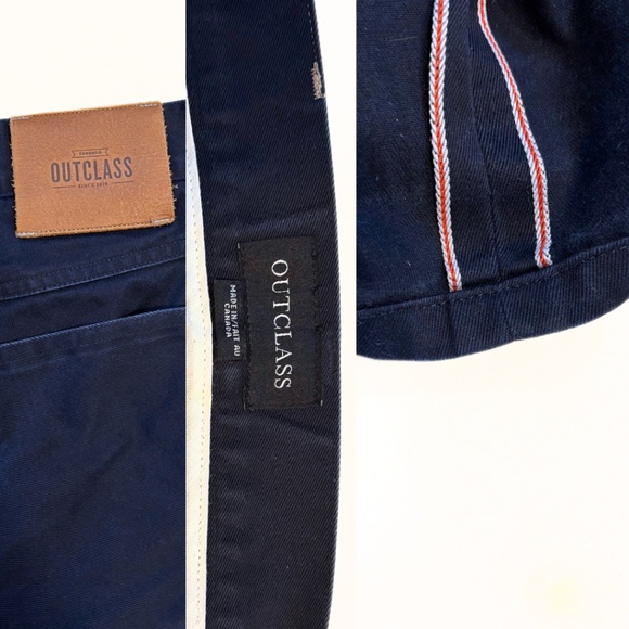 Outclass Toronto Navy Cotton Button Fly Pants Size 30 - Picture 7 of 8